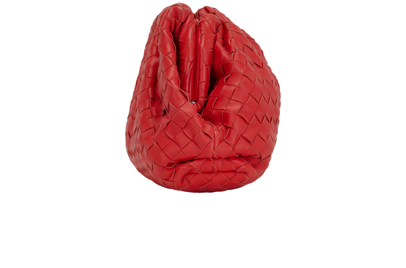 The Pouch Intrecciato Clutch, &pound;950, Handbags, Red, Leather, Bottom view